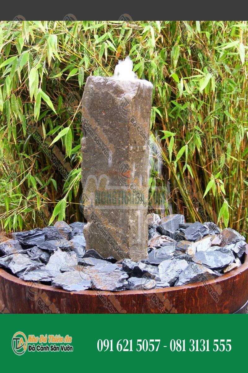 Đài phun nước Cột đá Bazan 50cm hoàn chỉnh