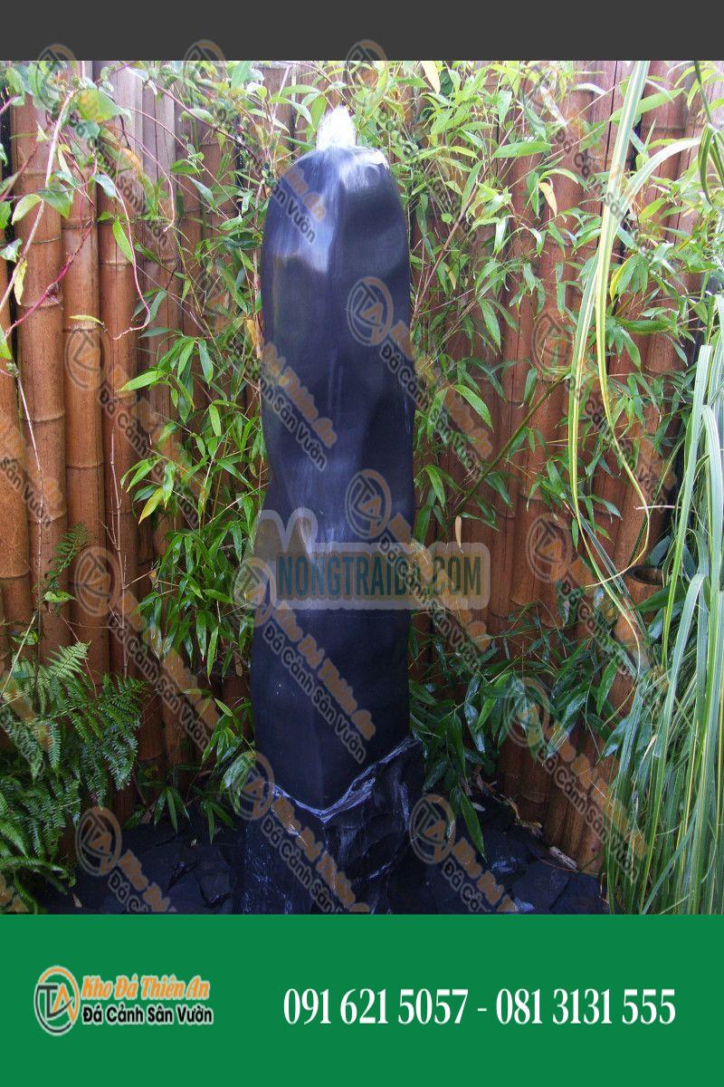 Đài phun nước Monolith đá cẩm thạch đen bóng 150cm