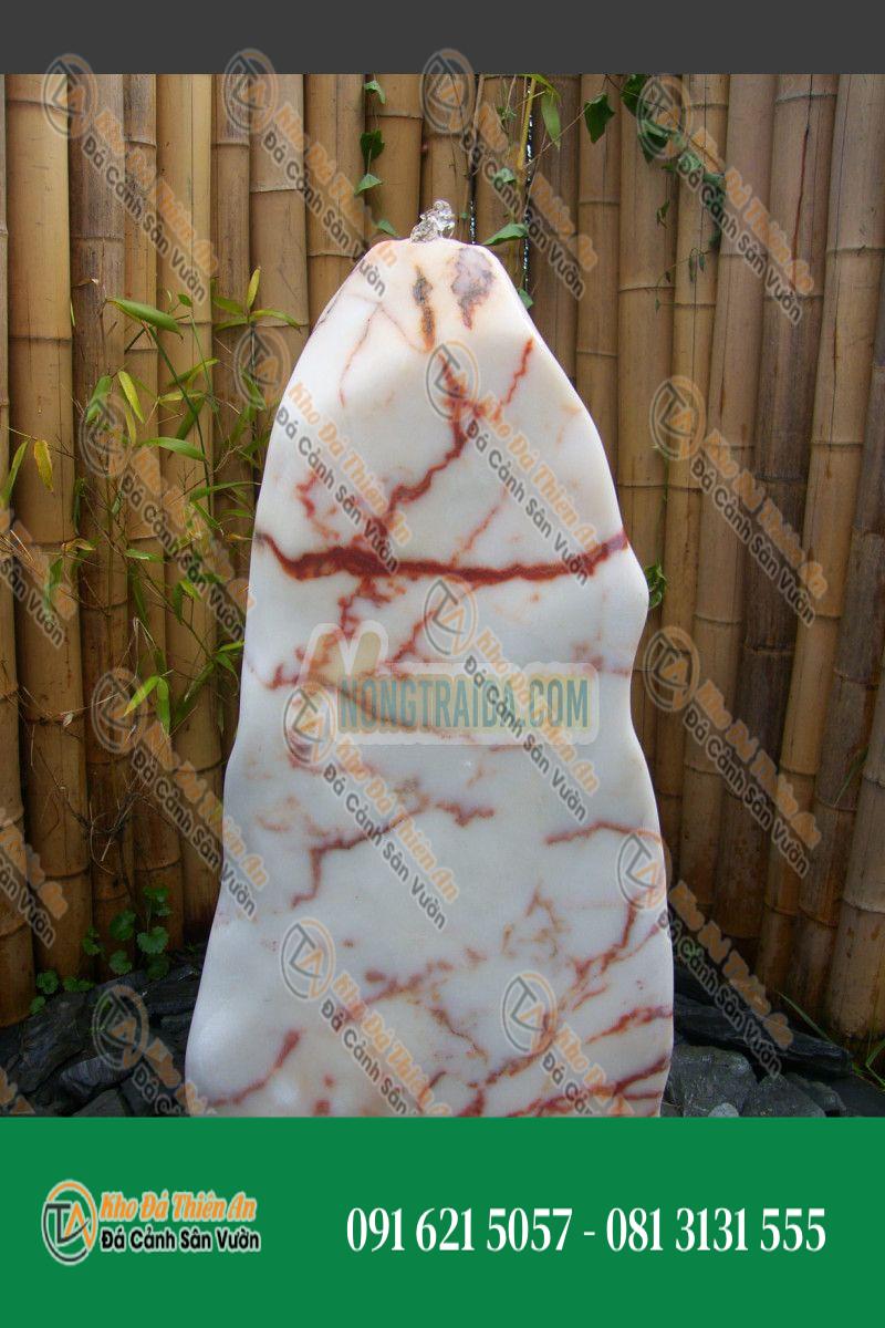 Đài phun nước Monolith đá cẩm thạch trắng hồng mịn 100cm