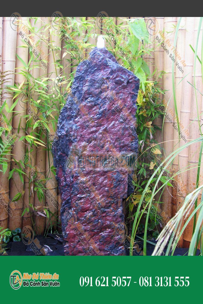 Đài phun nước Monolith đá phiến đỏ đen 95cm