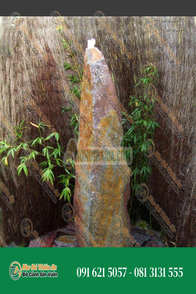 Đài phun nước Monolith đá phiến đỏ nhiều màu 140cm