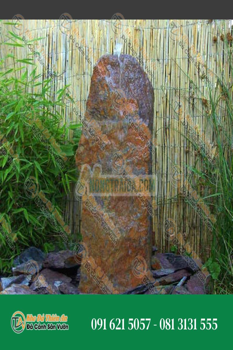 Đài phun nước Monolith đá phiến đỏ nhiều màu 75cm
