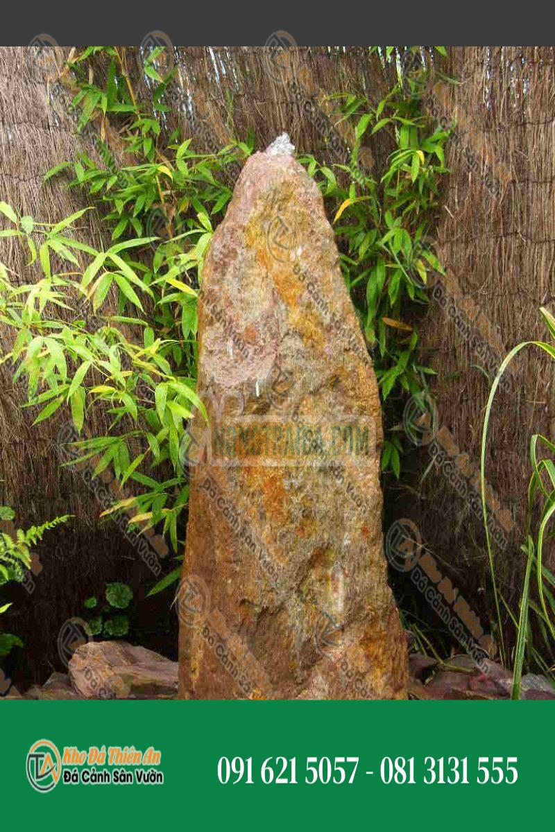 Đài phun nước Monolith đá phiến đỏ nhiều màu 95cm