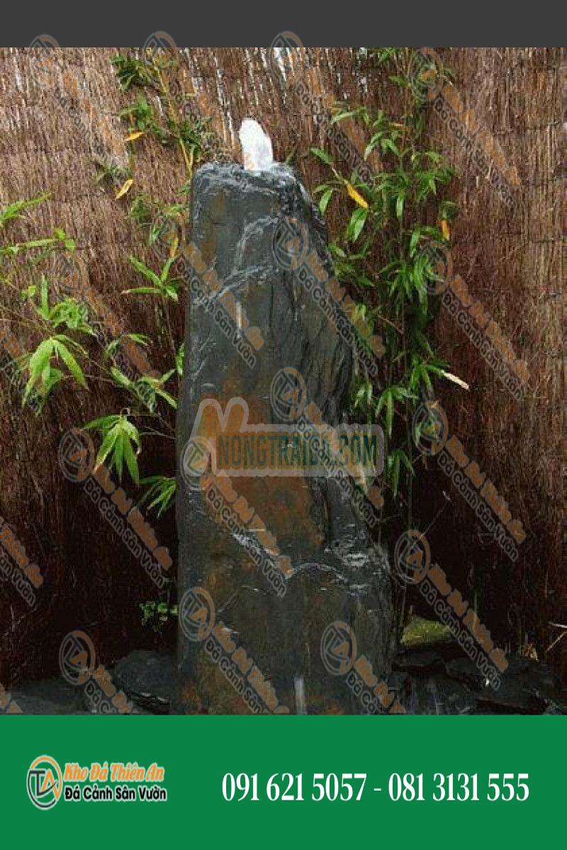 Đài phun nước Monolith đá phiến xám đen 140cm