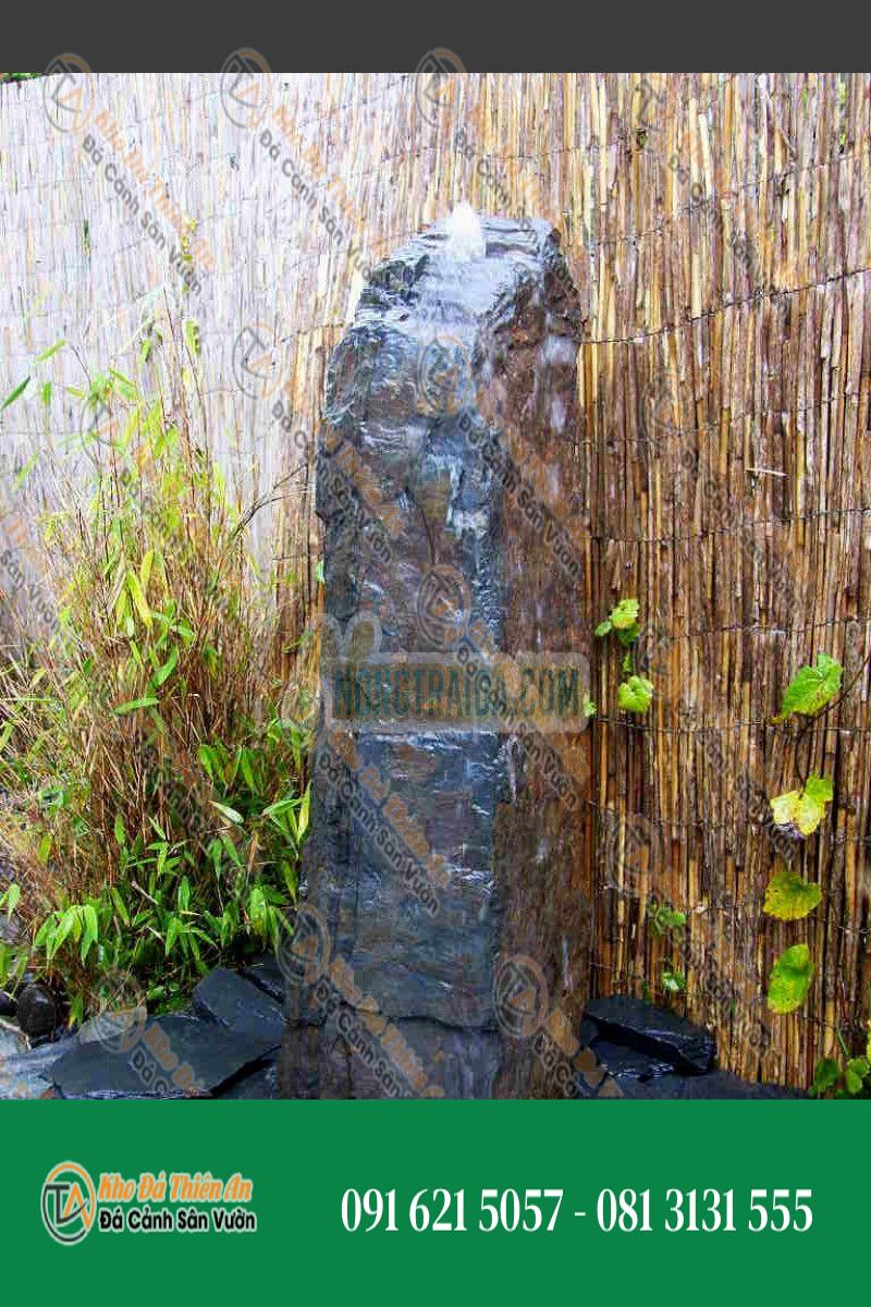 Đài phun nước Monolith đá phiến xám đen 95cm