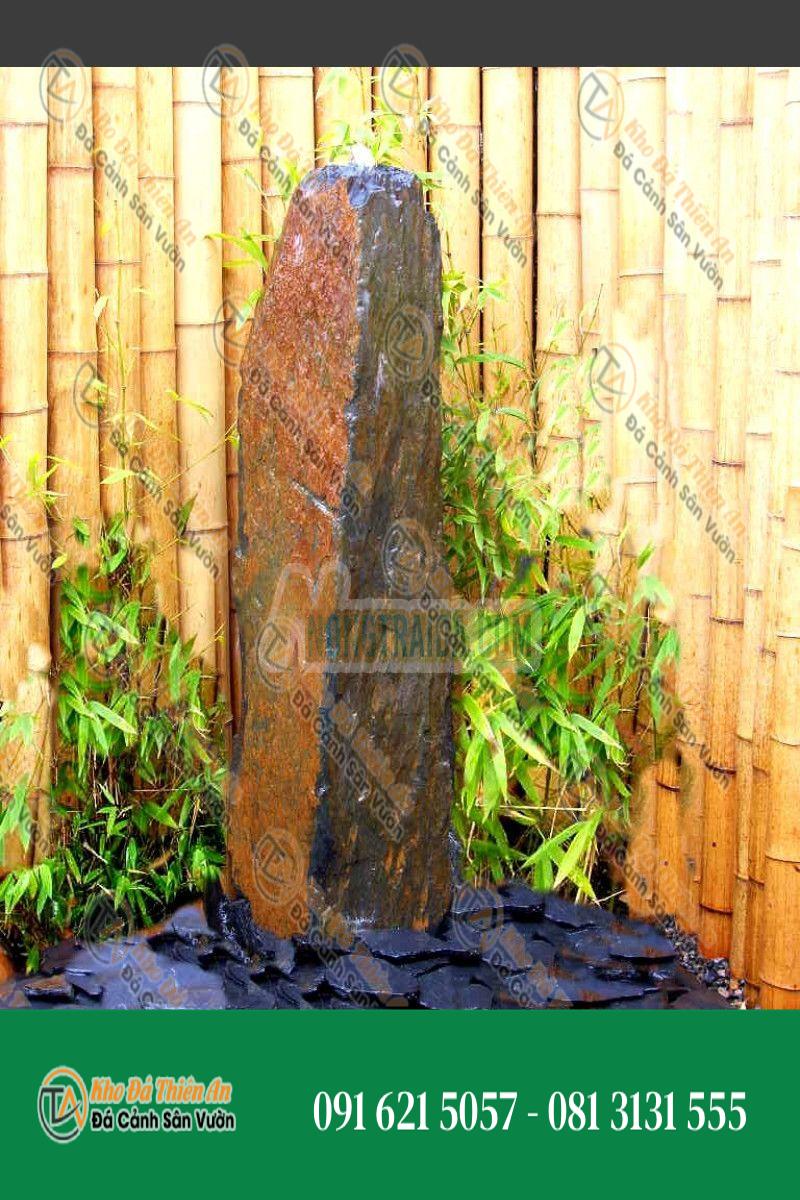 Đài phun nước Monolith đá phiến xám nâu 140cm