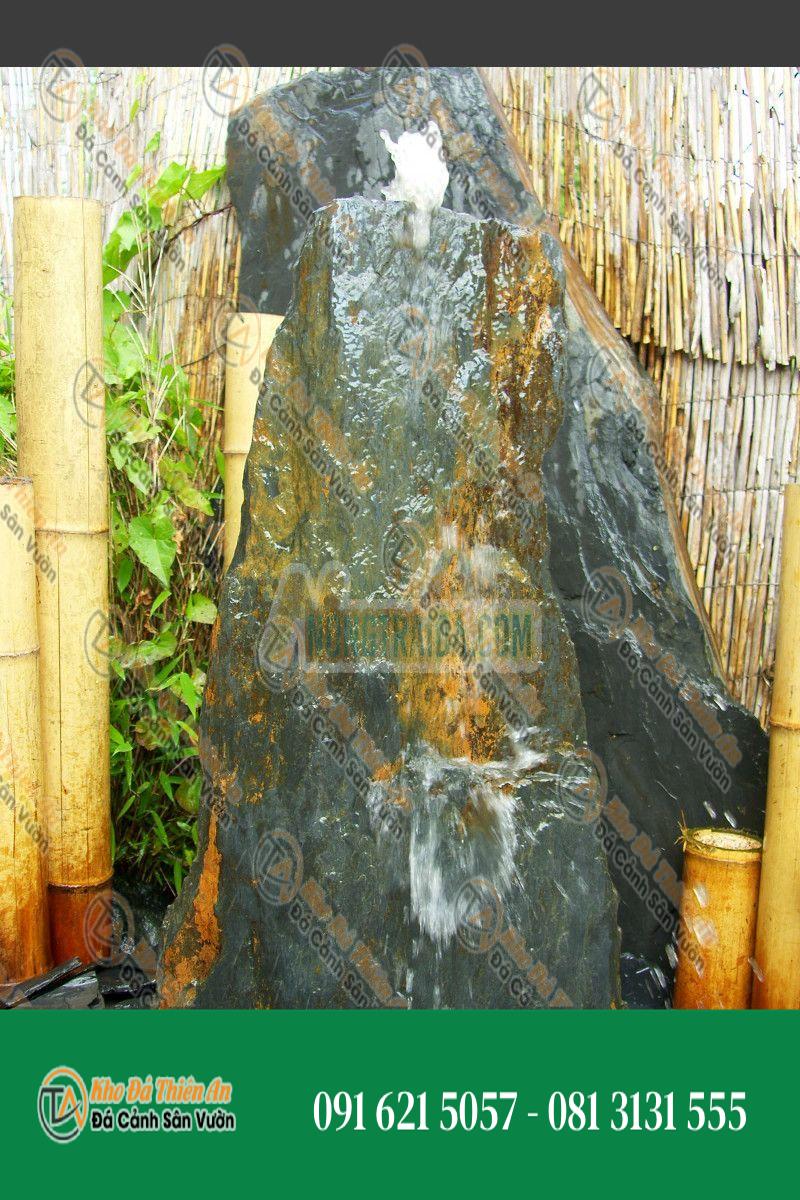 Đài phun nước Monolith đá phiến xám nâu 75cm