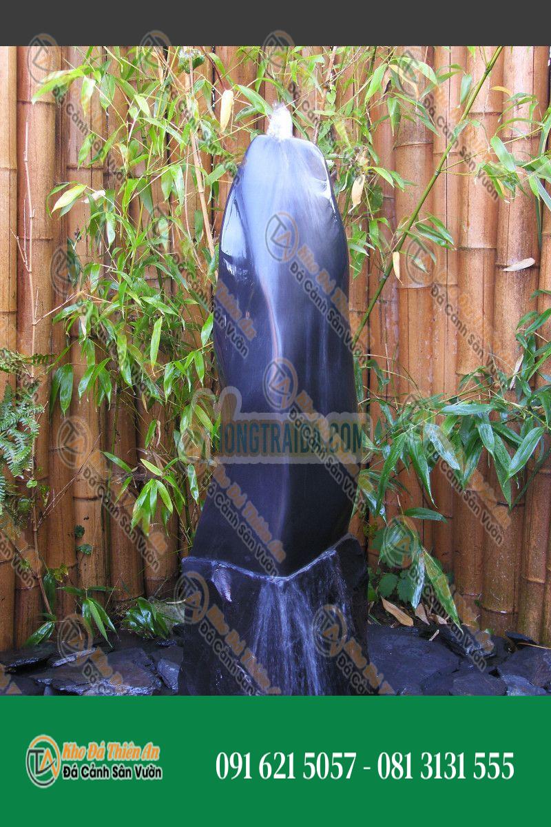 Đài phun nước Monolithe đá Marble đen bóng 100cm