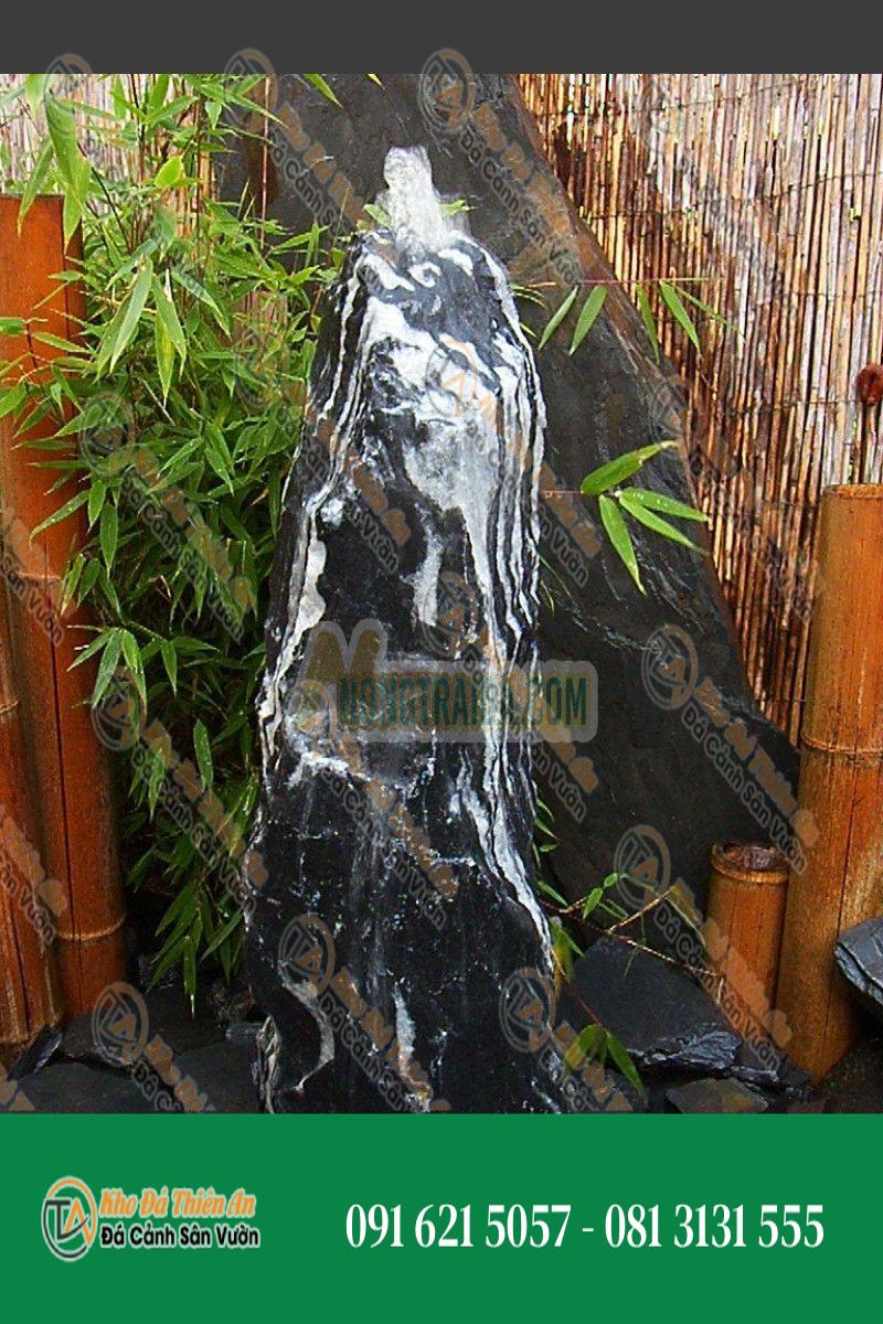 Đài phun nước Monolithe đá Marble đen trắng 80cm