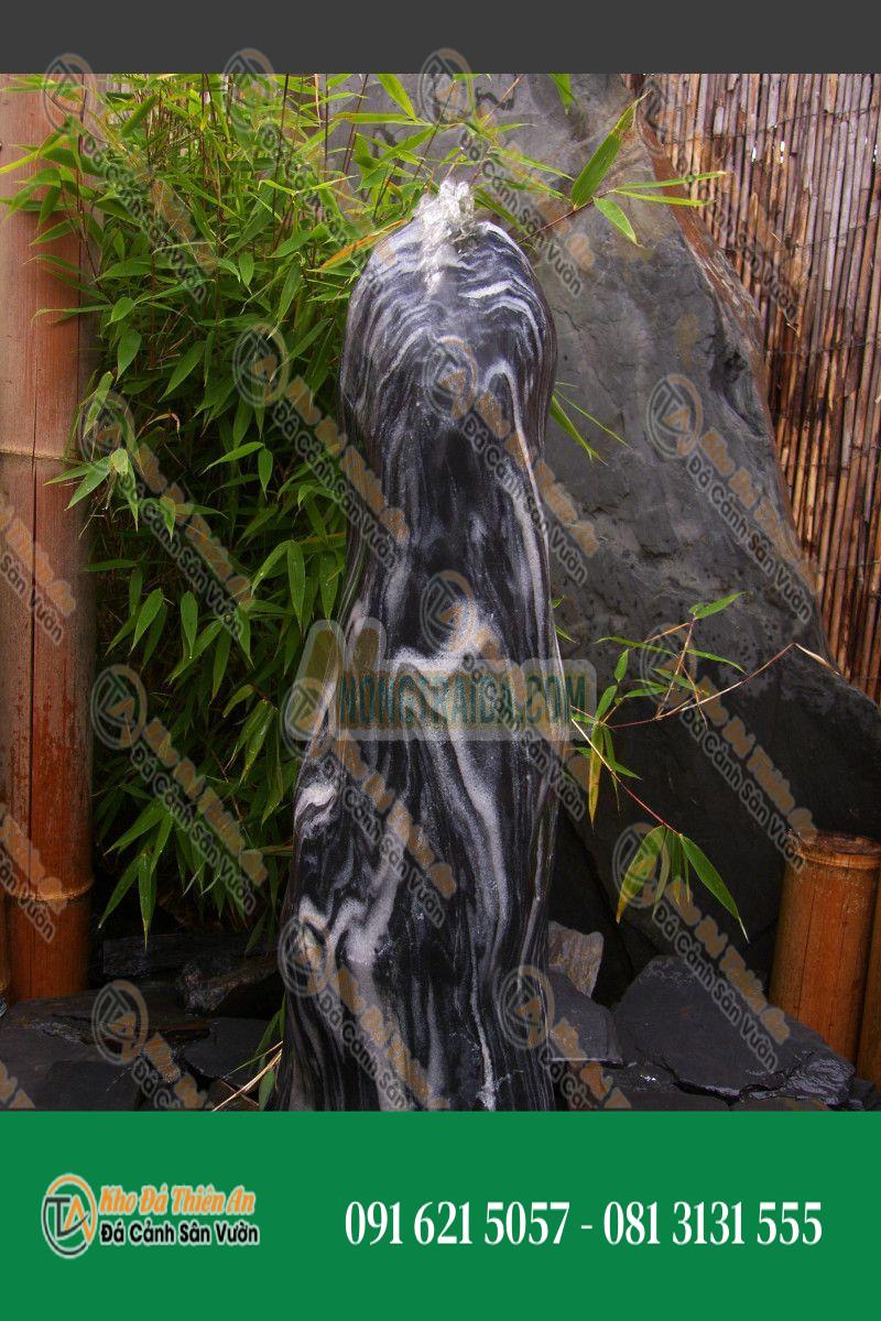Đài phun nước Monolithe đá Marble đen trắng poncè 65cm