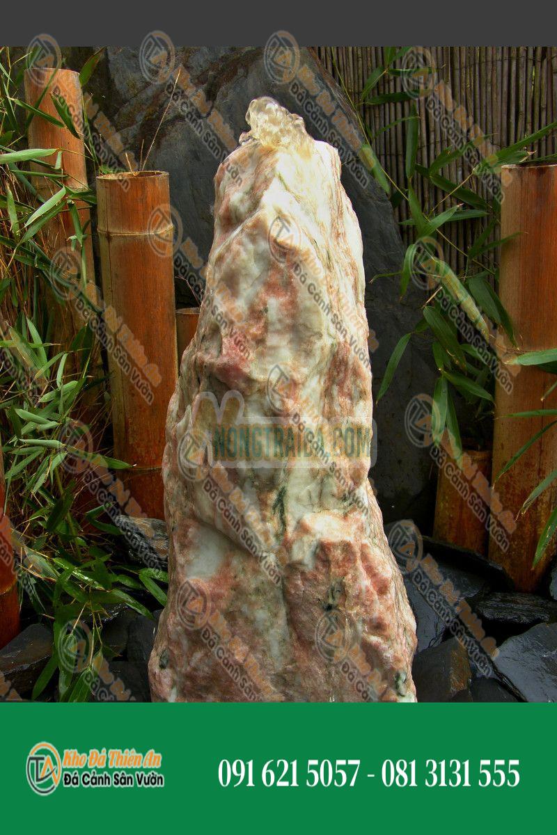 Đài phun nước Monolithe đá marble hồng trắng 60cm