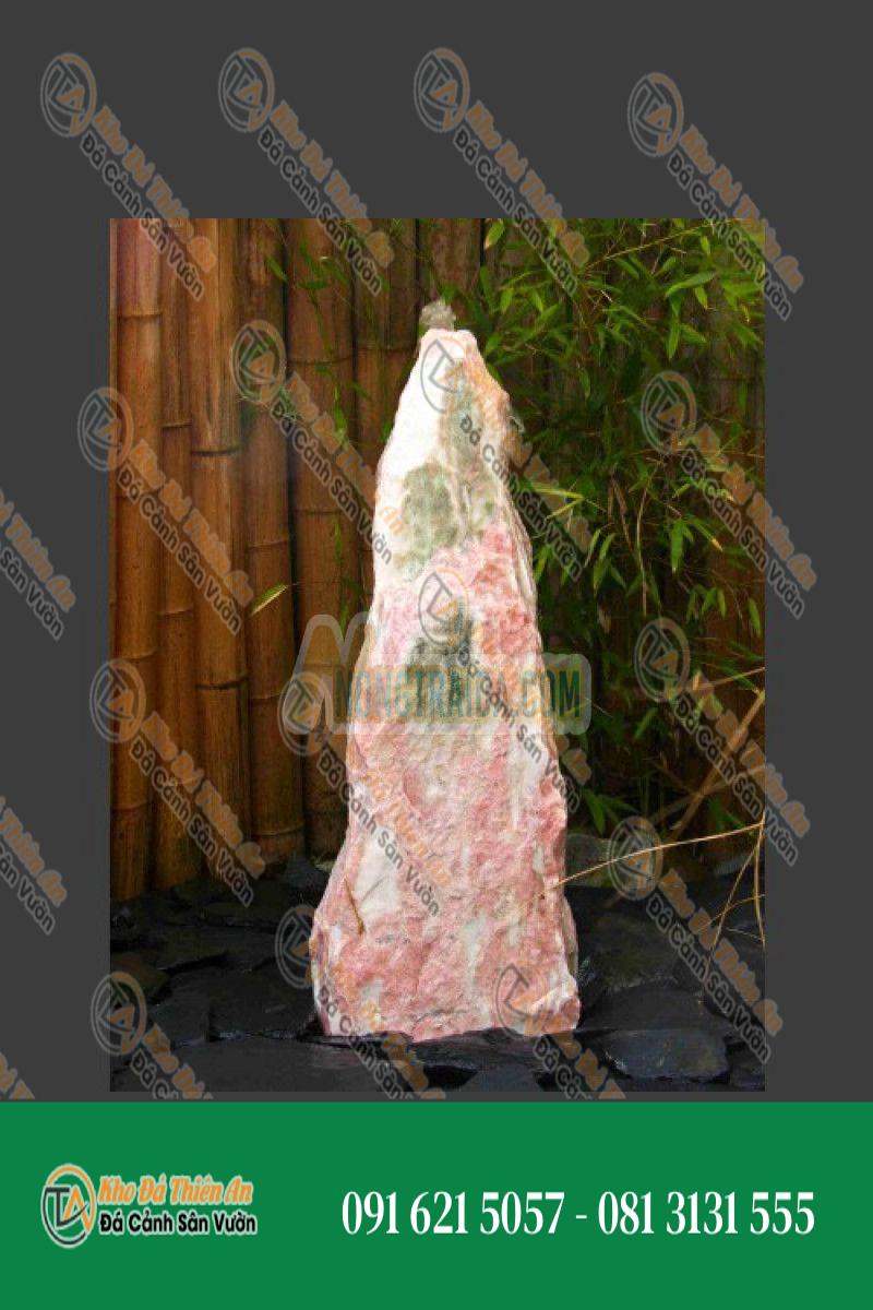 Đài phun nước Monolithe đá Marble hồng trắng 80cm