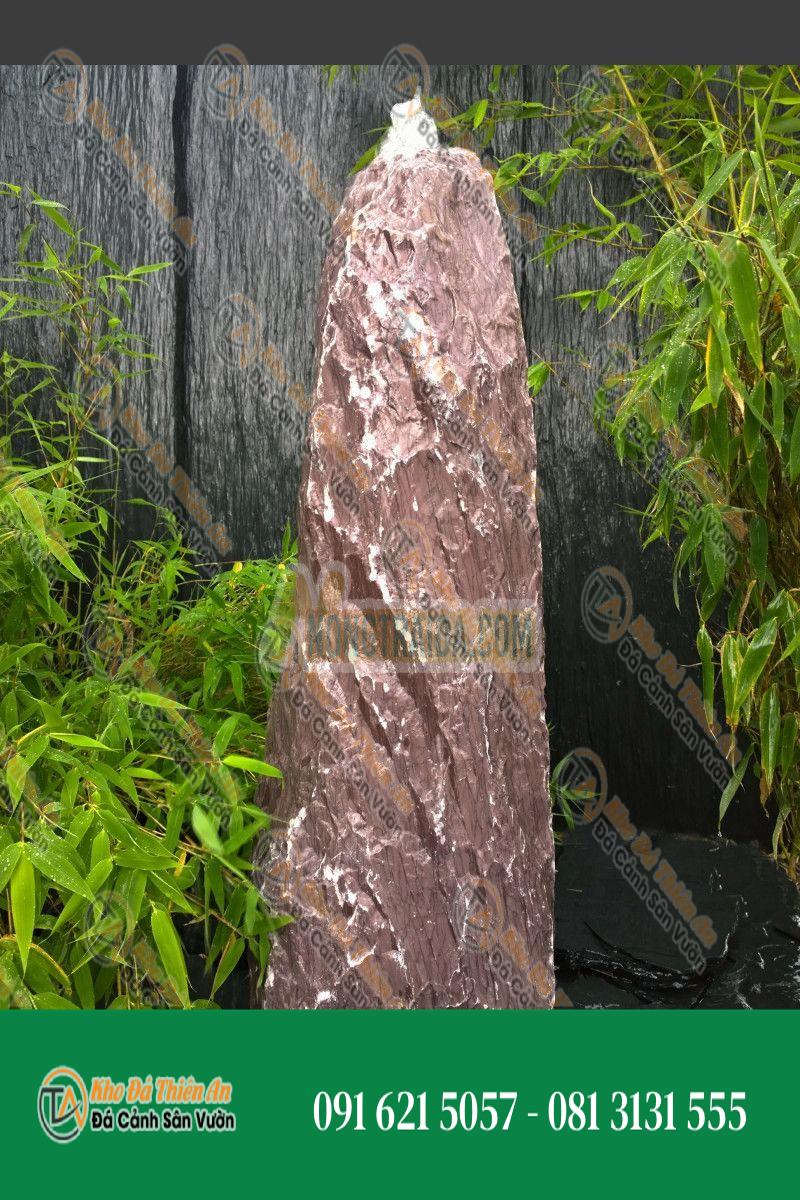 Đài phun nước Monolithe đá marble màu tím hồng 80cm