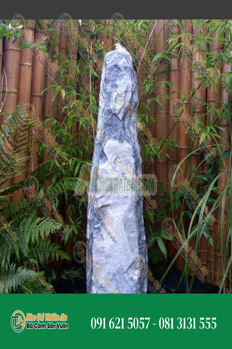 Đài phun nước Monolithe đá Marble trắng xám 120cm