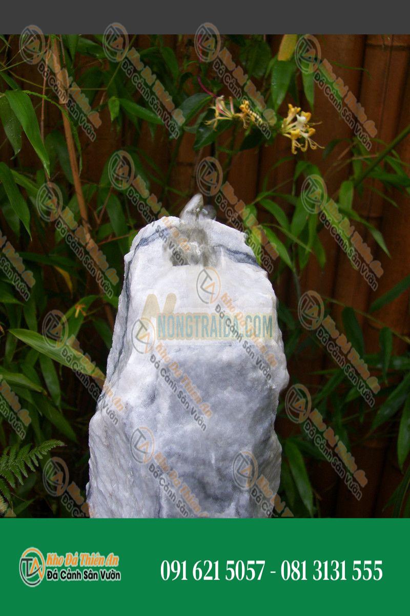 Đài phun nước Monolithe đá Marble trắng xám 80cm