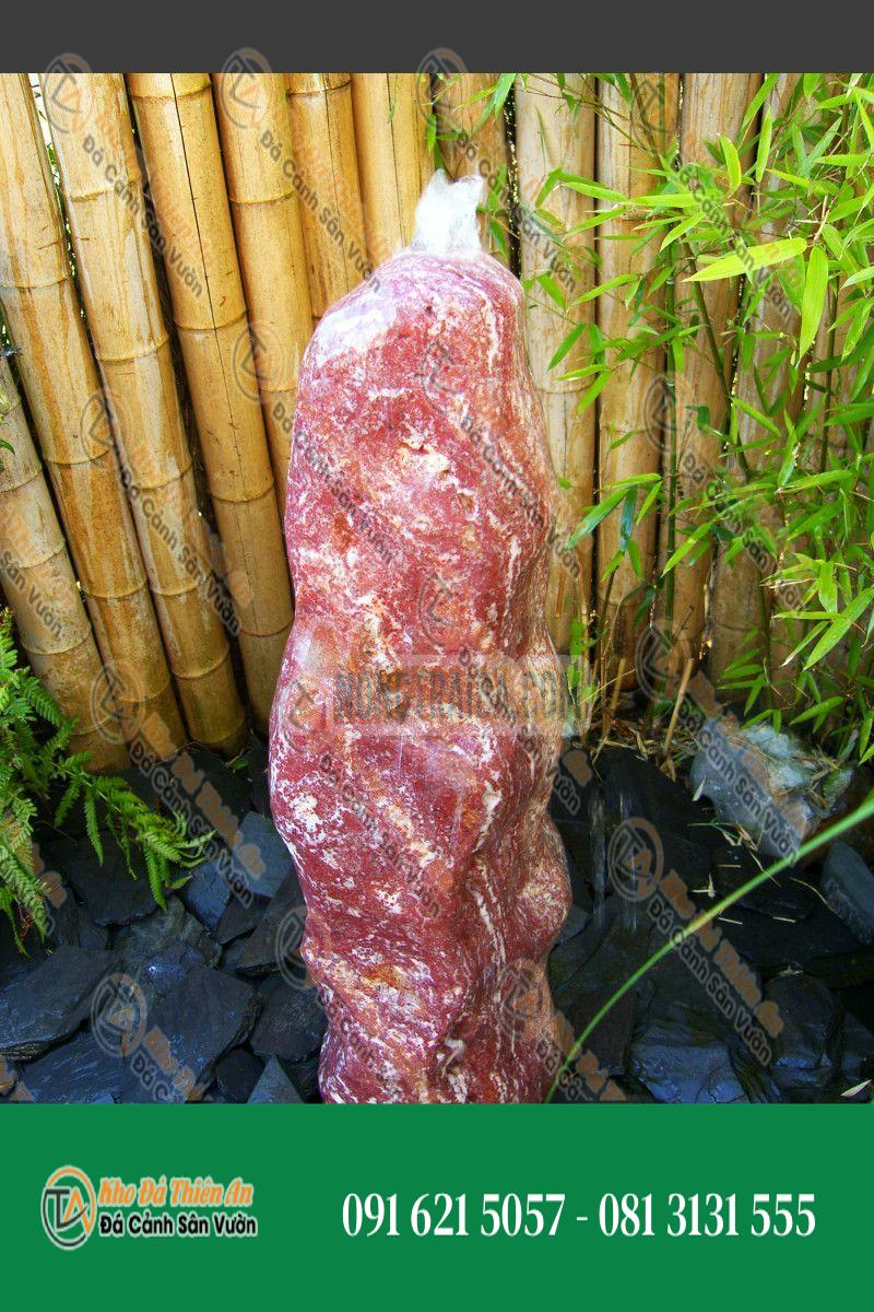 Đài phun nước Monolithe đá Onyx đỏ poncè 90cm