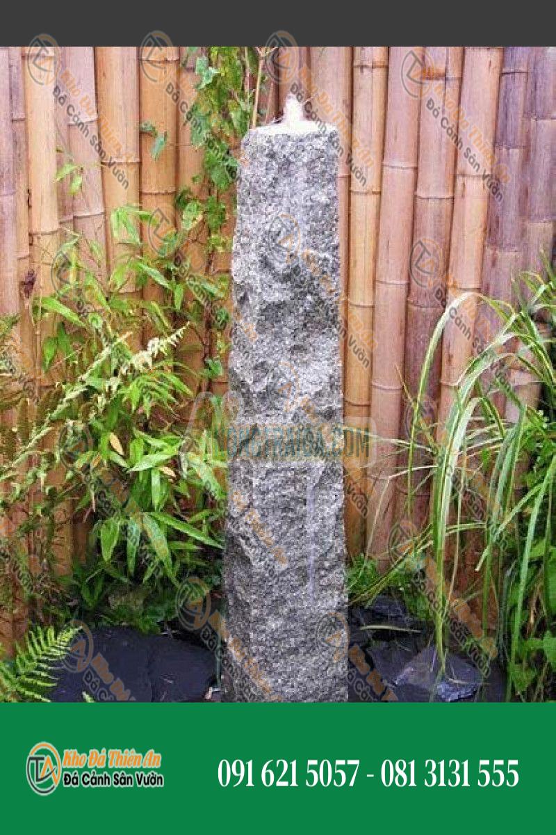 Đài phun nước Obélisque đá Granite xám 120cm