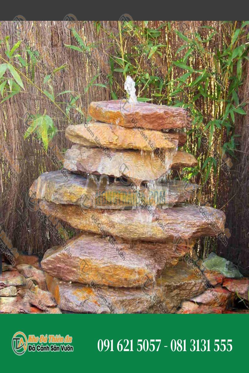 Đài phun nước thác 7 tầng màu đỏ