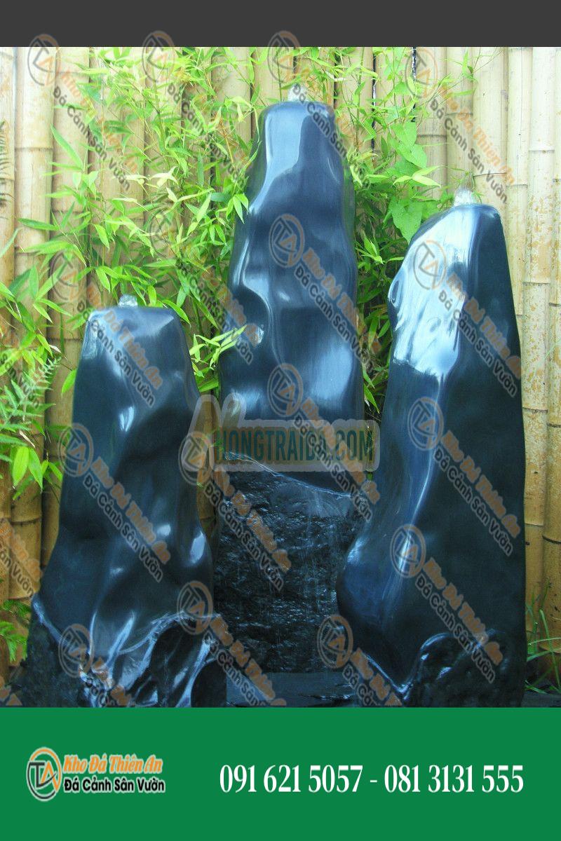 Đài phun nước Trimeteori đá Marble đen bóng 120cm