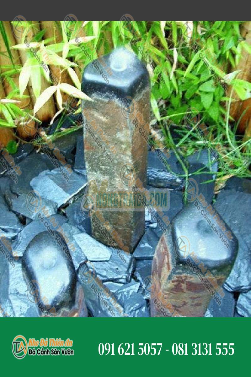 Đài phun nước Triolithes đá Basalte bóng 75cm