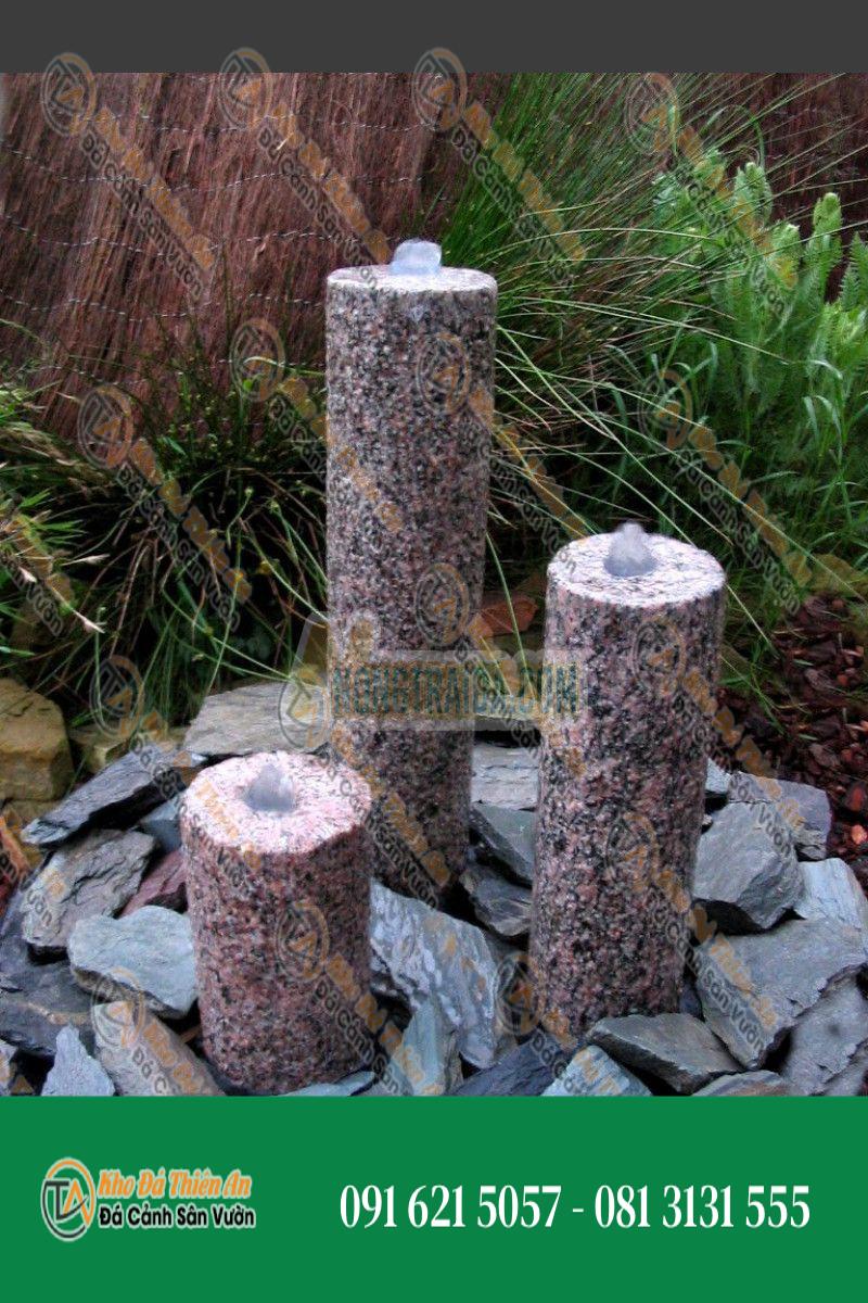Đài phun nước Triolithes đá Granite đỏ 50cm