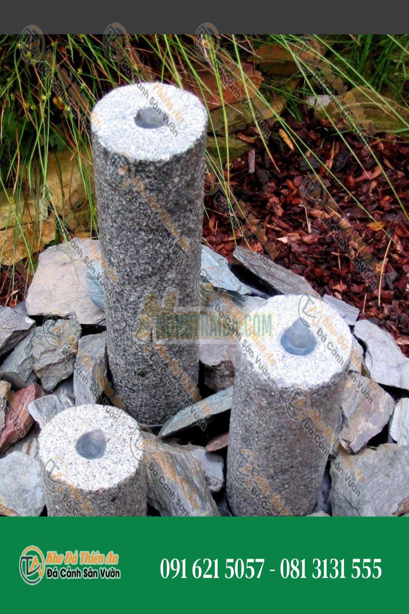 Đài phun nước Triolithes đá Granite xám 50cm
