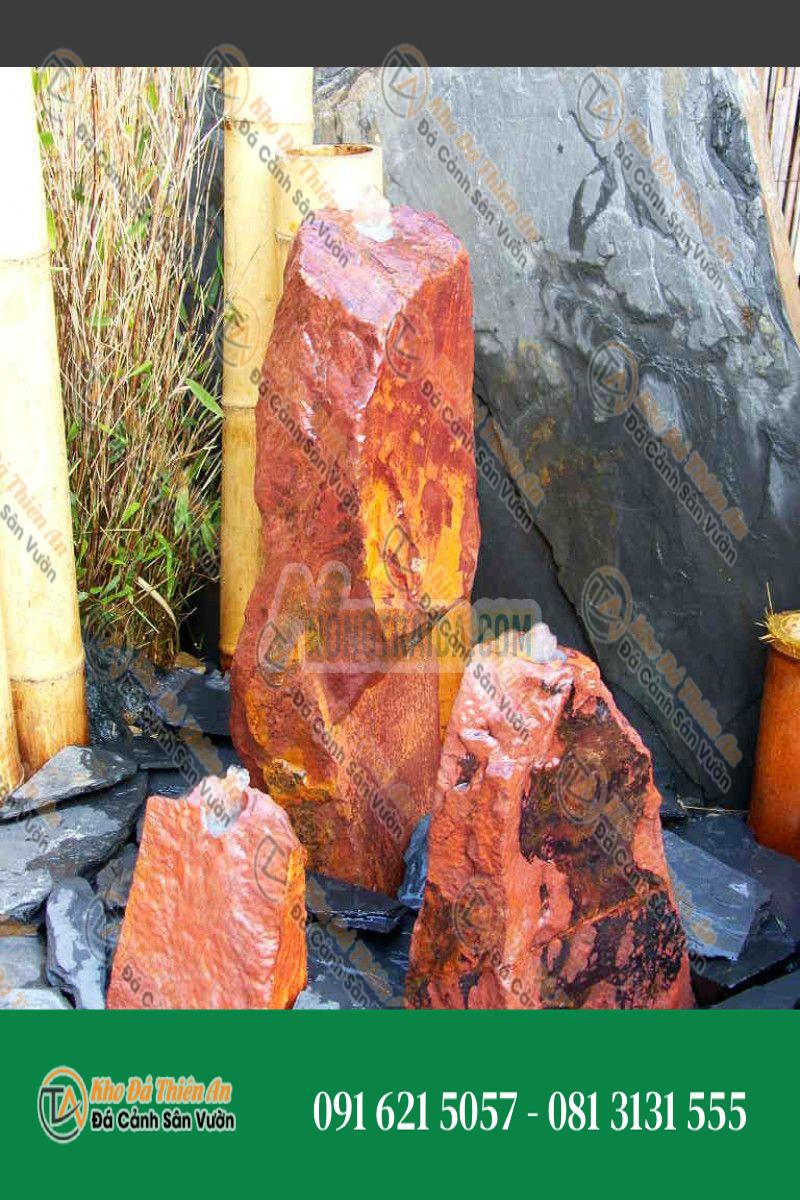 Đài phun nước Triolithes đá sa thạch đỏ 50cm