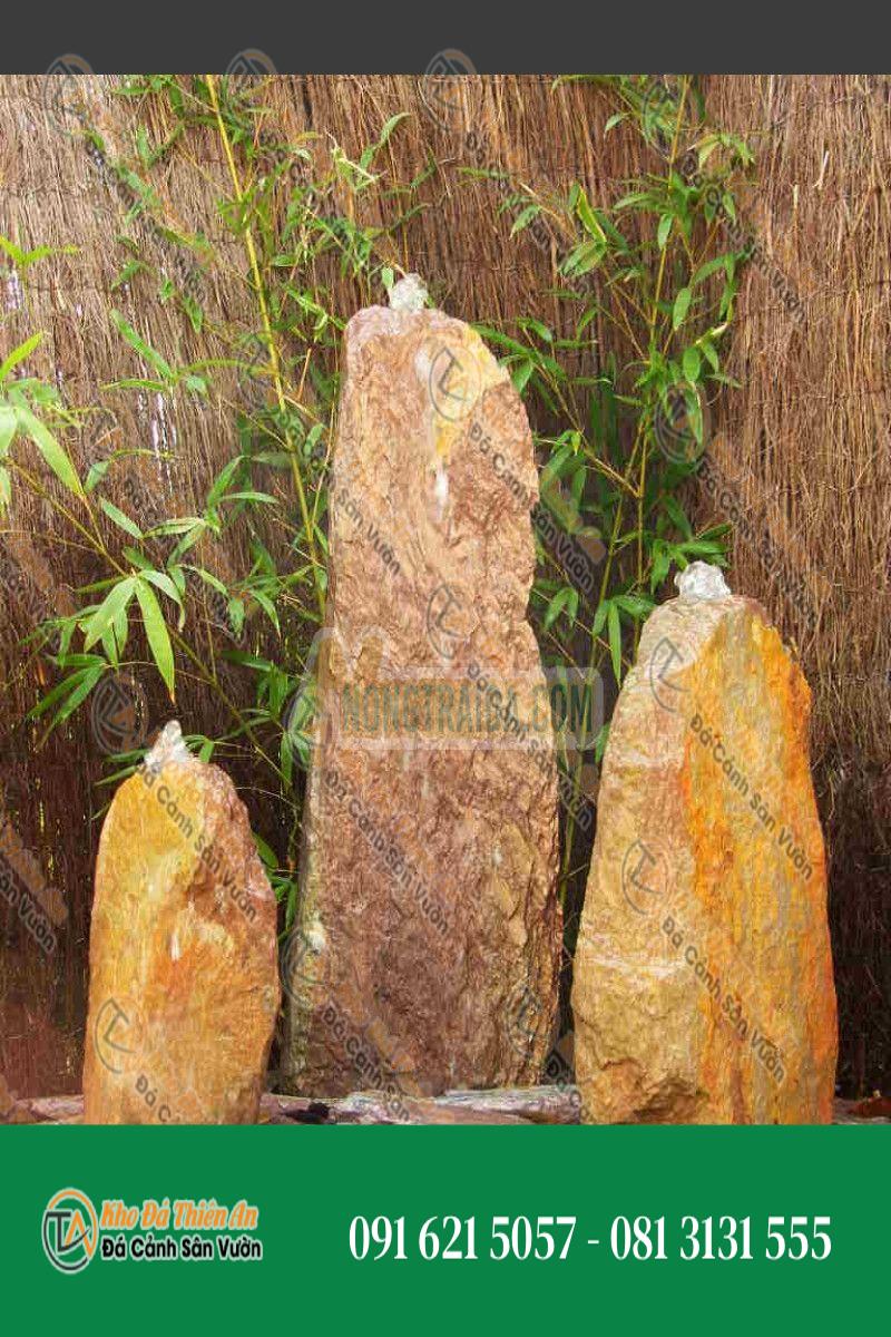 Đài phun nước Triolithes đá phiến đỏ nhiều màu 75cm
