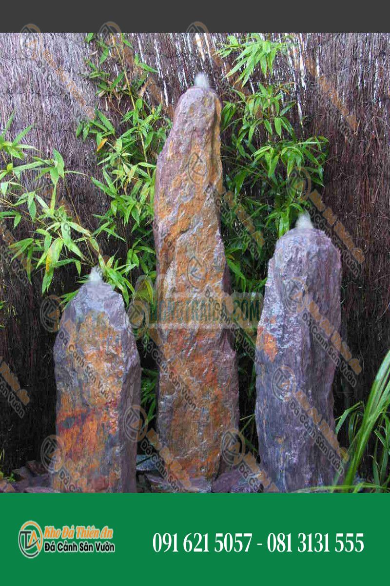 Đài phun nước Triolithes đá phiến đỏ nhiều màu 95cm