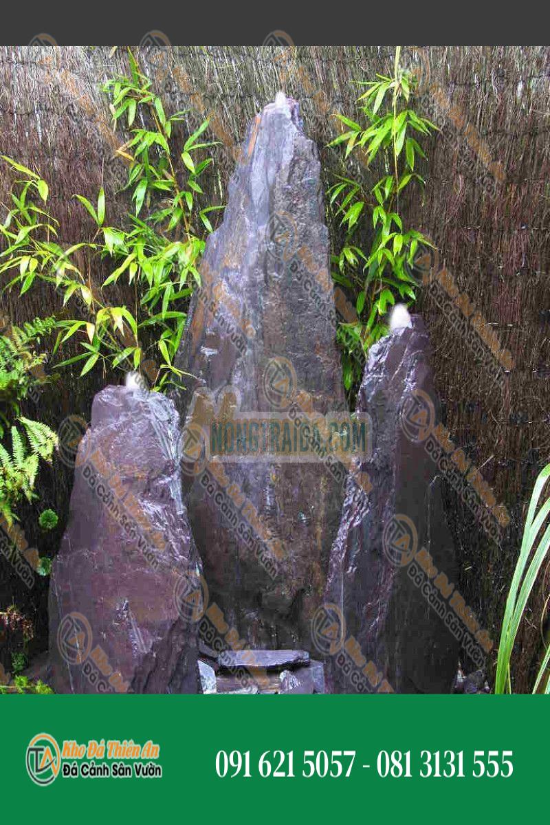 Đài phun nước Triolithes đá phiến màu tím 120cm