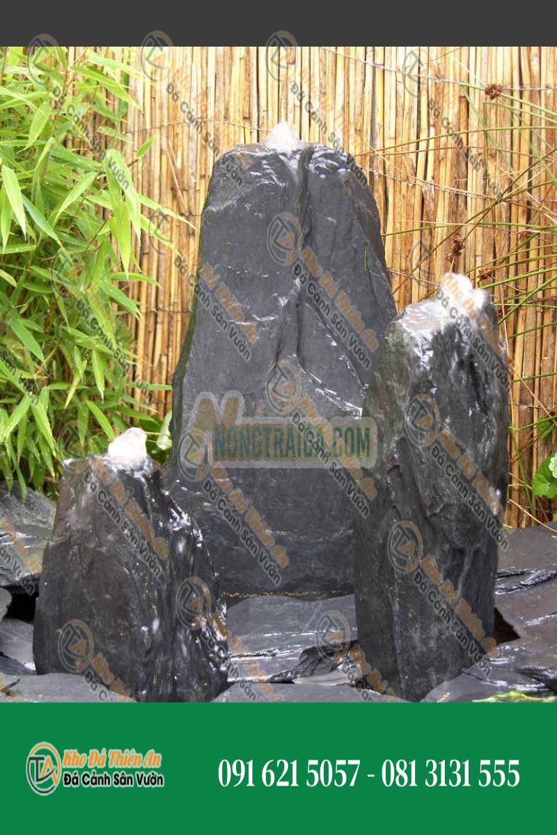 Đài phun nước Triolithes đá phiến xám đen 50cm