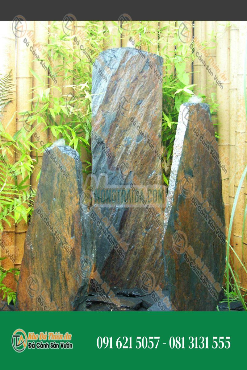 Đài phun nước Triolithes đá phiến xám nâu 120cm