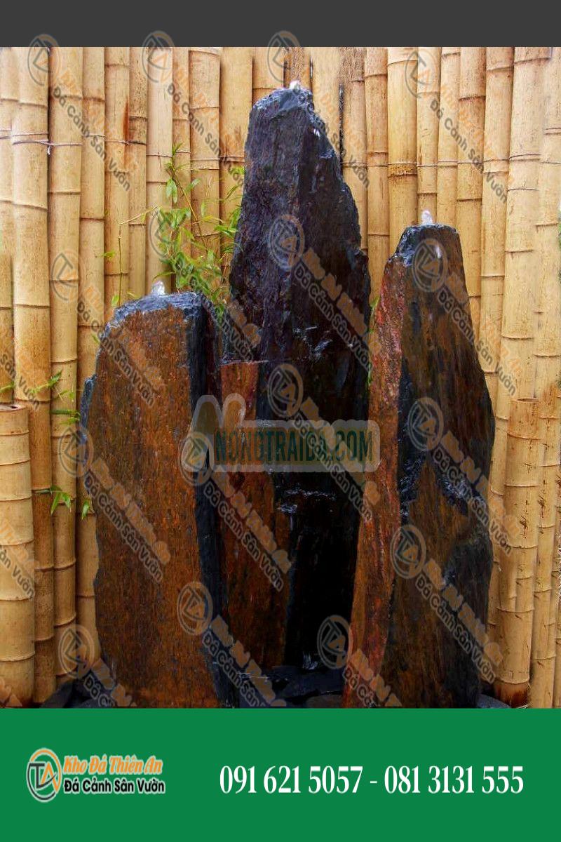 Đài phun nước Triolithes đá phiến xám nâu 150cm