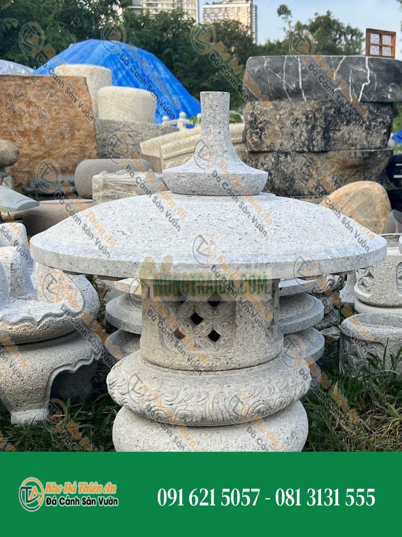 Đèn đá lồng cao cấp, đá granite trắng muối tiêu