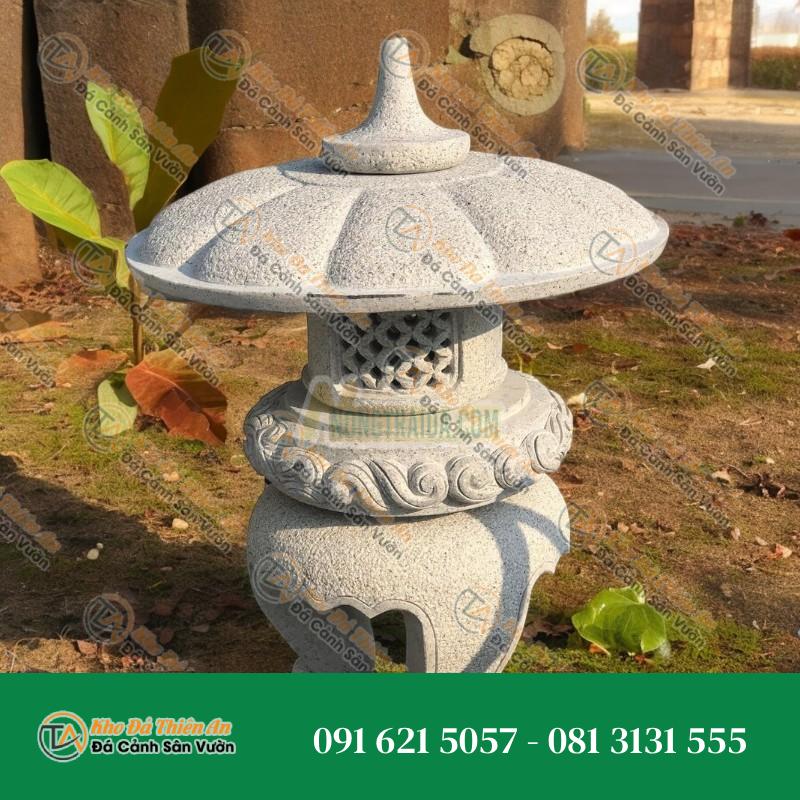 Đèn đá kiểu Nhật Maruyukimi – Mái bí ngô 75cm