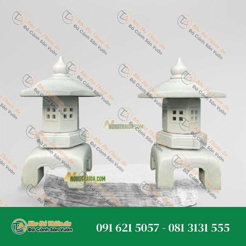 Đèn Đá Trắng Cẩm Thạch Thân Cao Thờ Cao 125cm