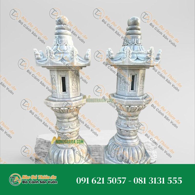 Đèn Đá Trắng Nghệ An Kiểu Nhật Sân Vườn Cao 30cm