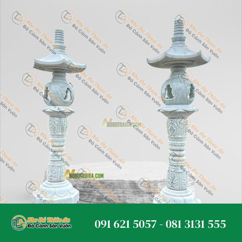 Đèn Đá Trắng Vân Thân Cao Nhà Thờ Cao 134cm