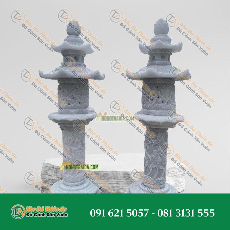 Đèn Đá Trắng Vân Thân Cao Sân Vườn Cao 150cm