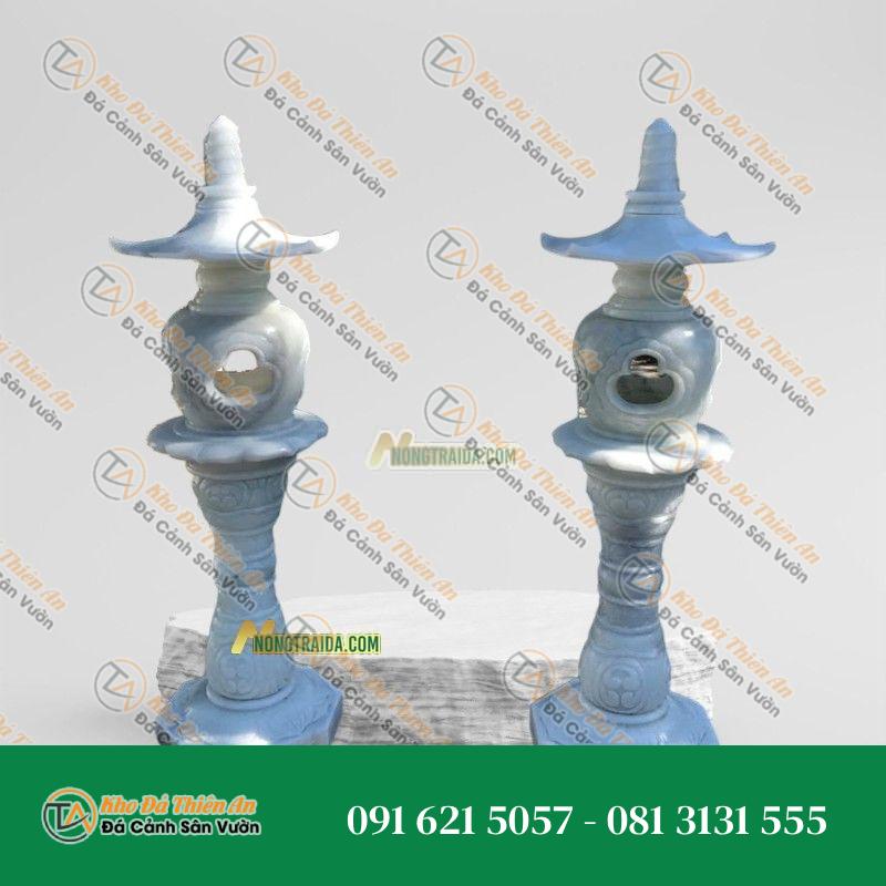 Đèn Đá Trắng Vân Thân Cao Thờ Cao 102cm