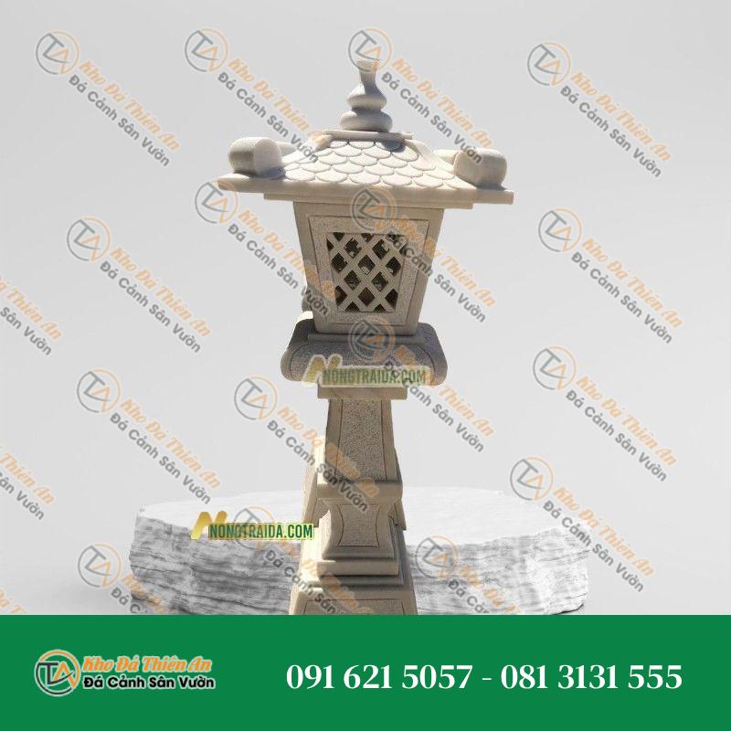 Đèn Đá Trắng Vân Thân Cao Thờ Cao 127cm