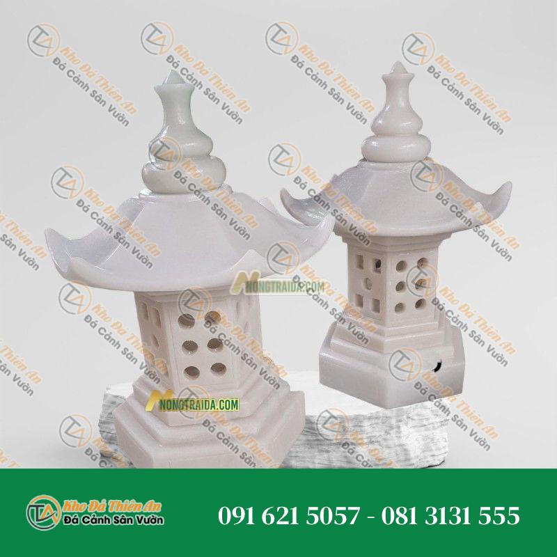 Đèn Đá Trắng Xanh Thân Cao Để Thờ Cao 147cm