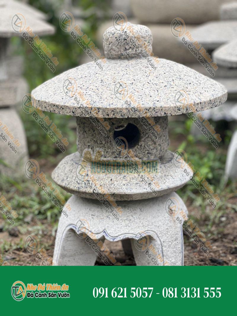 Đèn nấm lùn có đế, đá granite trắng muối tiêu