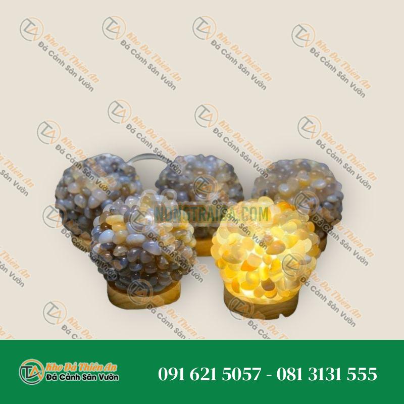 Đèn ngủ hoa cẩm tú cầu đá thạch anh các màu