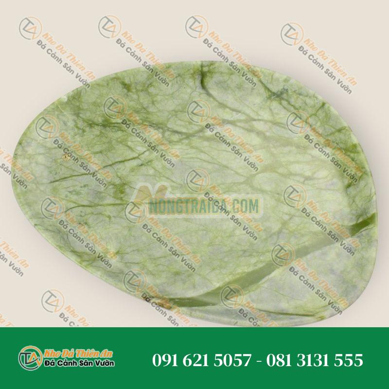 Đĩa bày bằng đá cẩm thạch ngọc Minh Xanh nguyên khối, chạm khắc thủ công (Đồ sưu tầm) – Italy
