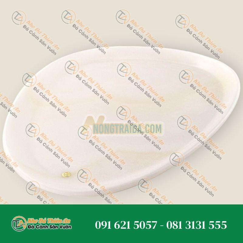 Đĩa bày bằng đá cẩm thạch Onyx trắng, thiết kế độc đáo, chạm khắc thủ công Italy