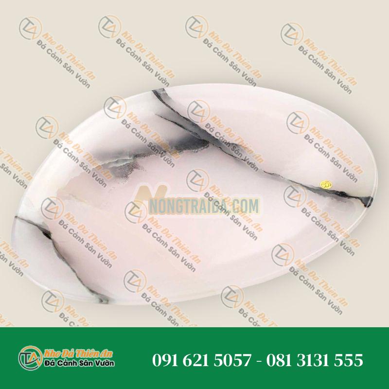 Đĩa bày bằng đá thạch anh hồng nguyên khối, chạm khắc thủ công (Đồ sưu tầm) – Italy