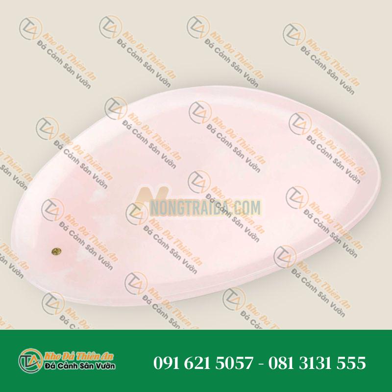 Đĩa bày bằng đá thạch anh hồng nguyên khối, chạm khắc thủ công (Đồ sưu tầm) – Italy