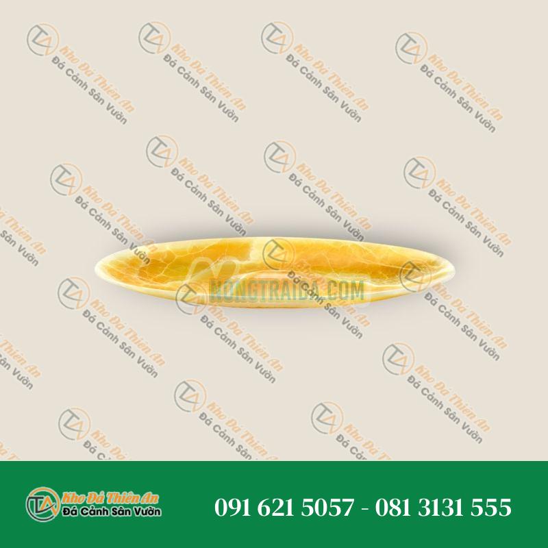 Đĩa đựng đồ bằng đá Onyx màu cam, Trung tâm, Tượng trang trí, Chạm khắc thủ công từ khối đá nguyên khối, Ý