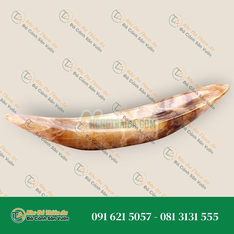 Đĩa đựng đồ, Tượng, Tượng trừu tượng, Đá Onyx màu hổ phách nguyên khối, Chạm khắc thủ công
